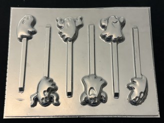 2456 Ghost Halloween Chocolate or Hard Candy Lollipop Mold